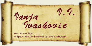 Vanja Ivašković vizit kartica